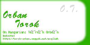 orban torok business card